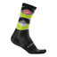 CASTELLI Calcetn Fatto 12 CM Negro/Amarillo Fluor